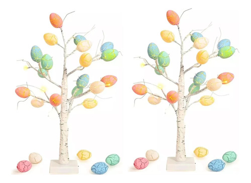 Árbol De Pascua Led Brillante De 60 Cm Con Luces De Huevos D