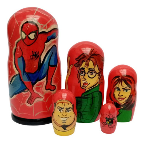 Spiderman Muñecas Matrioska Rusa Adornos Para La Casa 18 Cm