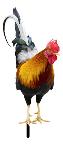 Elegante Escultura De Metal De Gallo Para 25x10,8x0,1 Cm