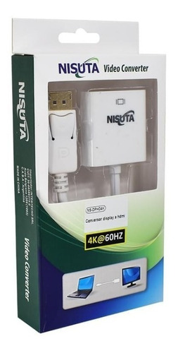 Imagen 2 de 4 de Adaptador Conversor Nisuta Cable Display Port A Hdmi 4k