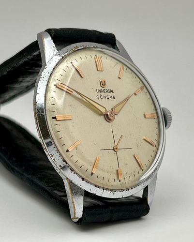 Reloj Universal Geneve Calibre 1200 Años 50 A Cuerda #02 Negro Claro Plateada (Usado)