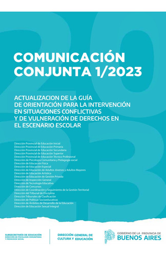 Comunicación Conjunta 1/2023 - Guia Situaciones Conflictivas