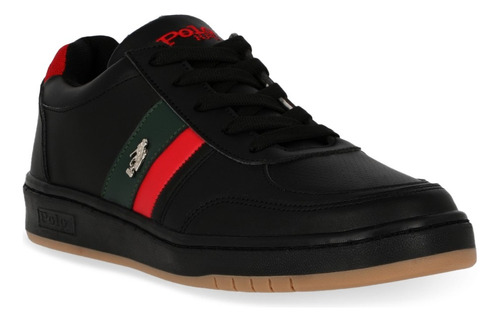 Tenis Casual Caballero Polo Negro 628-52