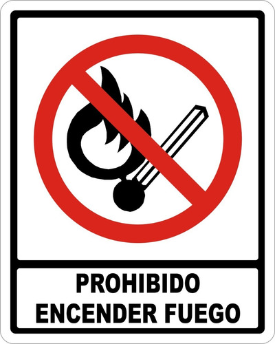 Aviso Señal  Calcomanía De 30 X 24 Cm Prohibido Enc Fuego