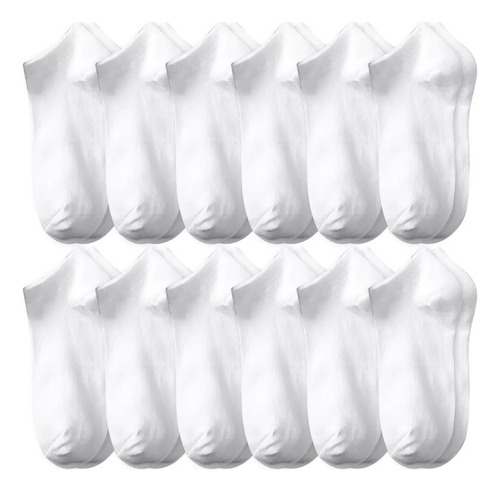 12 Pares De Calcetines Cortos Transpirables Negros