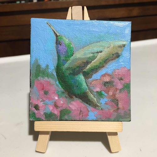 Mini Cuadro Decorativo De Un Colibrí