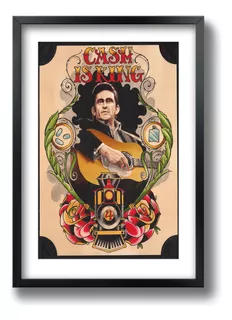 Quadro Elvis Guns Oasis Pearl Jam Com Moldura A2 60 X 42 Cm