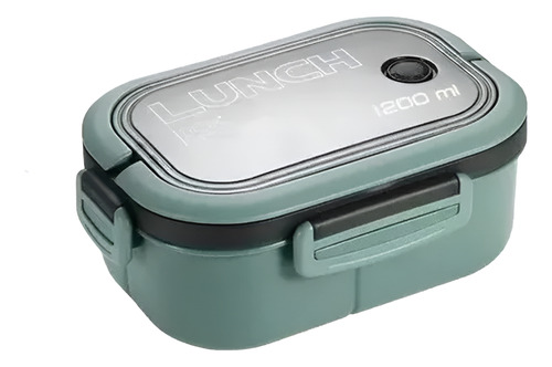 Topper Fiambrera Portátil Lunch Box - Con Cubiertos Verde Musgo