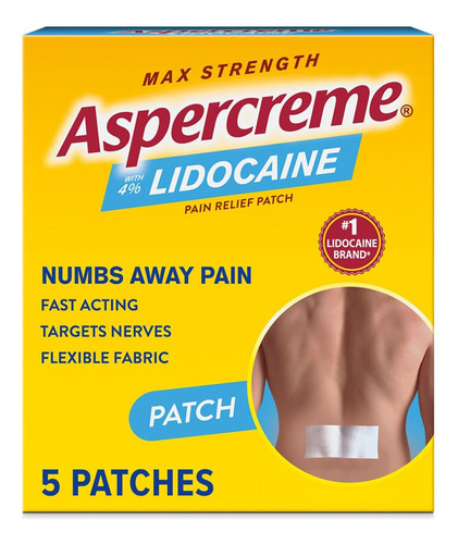 Aspercreme Alivia El Dolor Con Lidocaína 5 Parches Fragancia Neutra