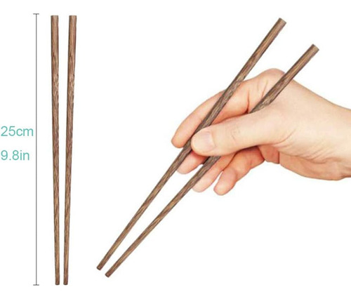 10 Pares Palillos De Madera Palillo Reutilizables,saludables