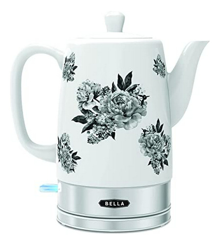 Hervidor Eléctrico Cerámico Bella 1.5l, Floral Negro