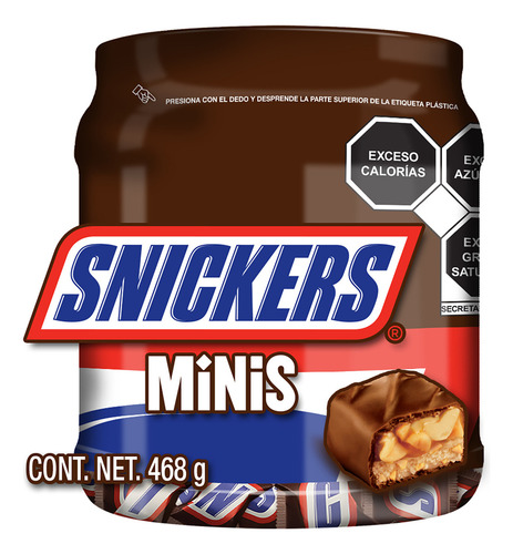 Snickers Minis Chocolates Con Leche 468 G 52 Piezas De 9g