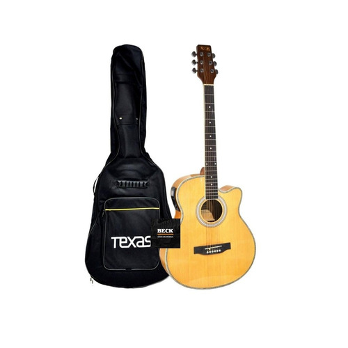 Guitarra Electroacústica Texas Ag60-lc5-nat Corte Funda