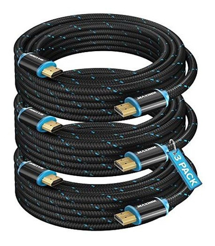Maximm High-speed Hdmi 2.0 4k Cable De Nylon Trenzado, 12 Pi