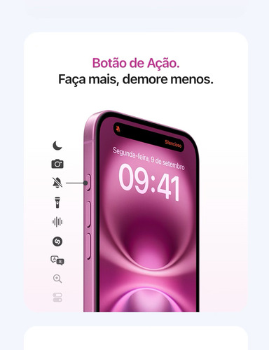 Apple iPhone 16 (256 GB) - Branco - Excelente (Recondicionado)