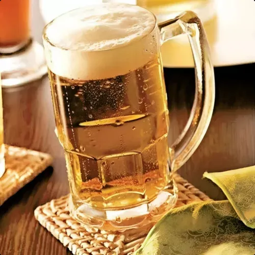 Kit Com 12 Canecas Chopp Vidro Copos Cerveja 320ml Cor Transparente Lisa