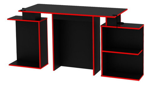 Escritorio Gamer Mesa Gamer Negro Rojo Pc Ps5 Calidad Pro Negro Y Rojo
