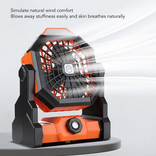 Ventilador De Camping Con Linterna Led, Ventilador Portátil