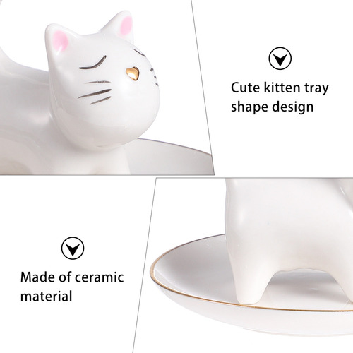Plato De Joyería De Porcelana Para Gatitos, Soporte De Exhib