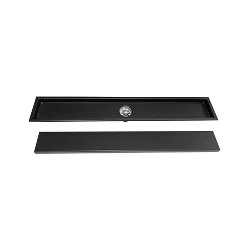 Imagen 3 de 8 de Rejilla Piso Rectangular Invisible De 80cm X 10cm Negro Mate