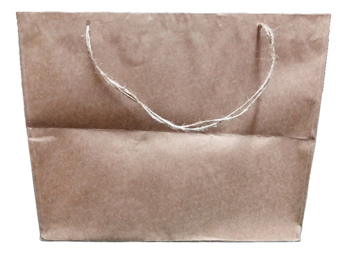 50 Bolsas Ecologicas Con Cordon Yute 3 Mm - Kraft - 27x33x26 Madera Ecológico
