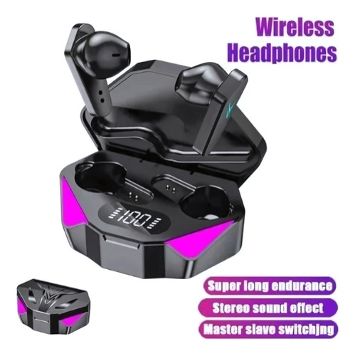 Auriculares Inalámbricos X15 Tws Con Bluetooth Y Luz Led Dm Negro