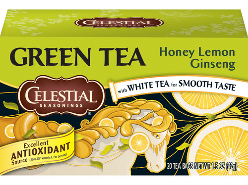 Celestial Seasonings Te Verde, Miel Y Limon Ginseng, 20 Unid