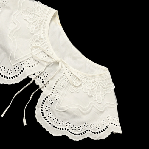 Layer Lace Applique Shawl False Collar Embroidery Floral Nec