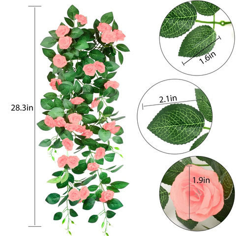 Shyshining Flores Artificiales Colgantes, 2 Piezas De De A Y