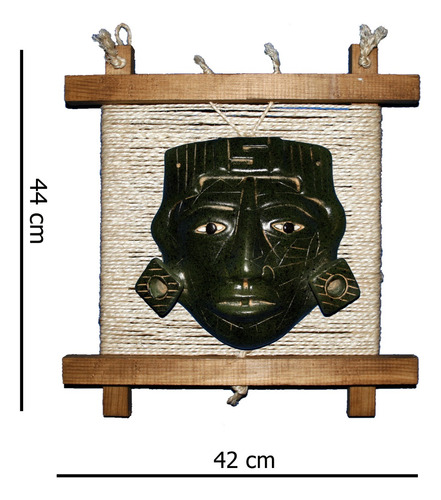 Máscara De Pakal Jade Con Marco De Madera / Cultura Maya