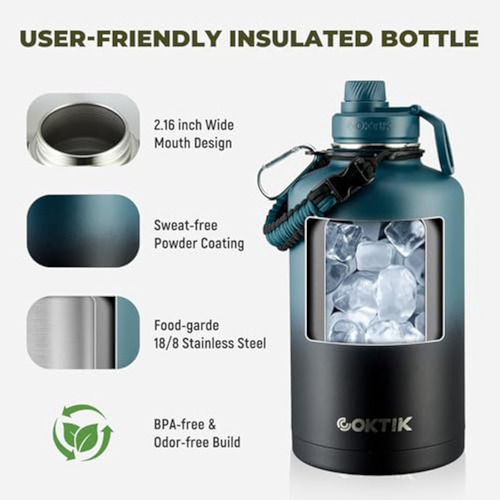 Coktik Botella De Agua De 84 Onzas Con Pajilla,