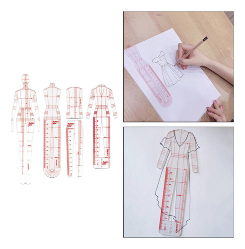 Conjunto Regla Dibujo Moda Mujer Costura Patrones B B