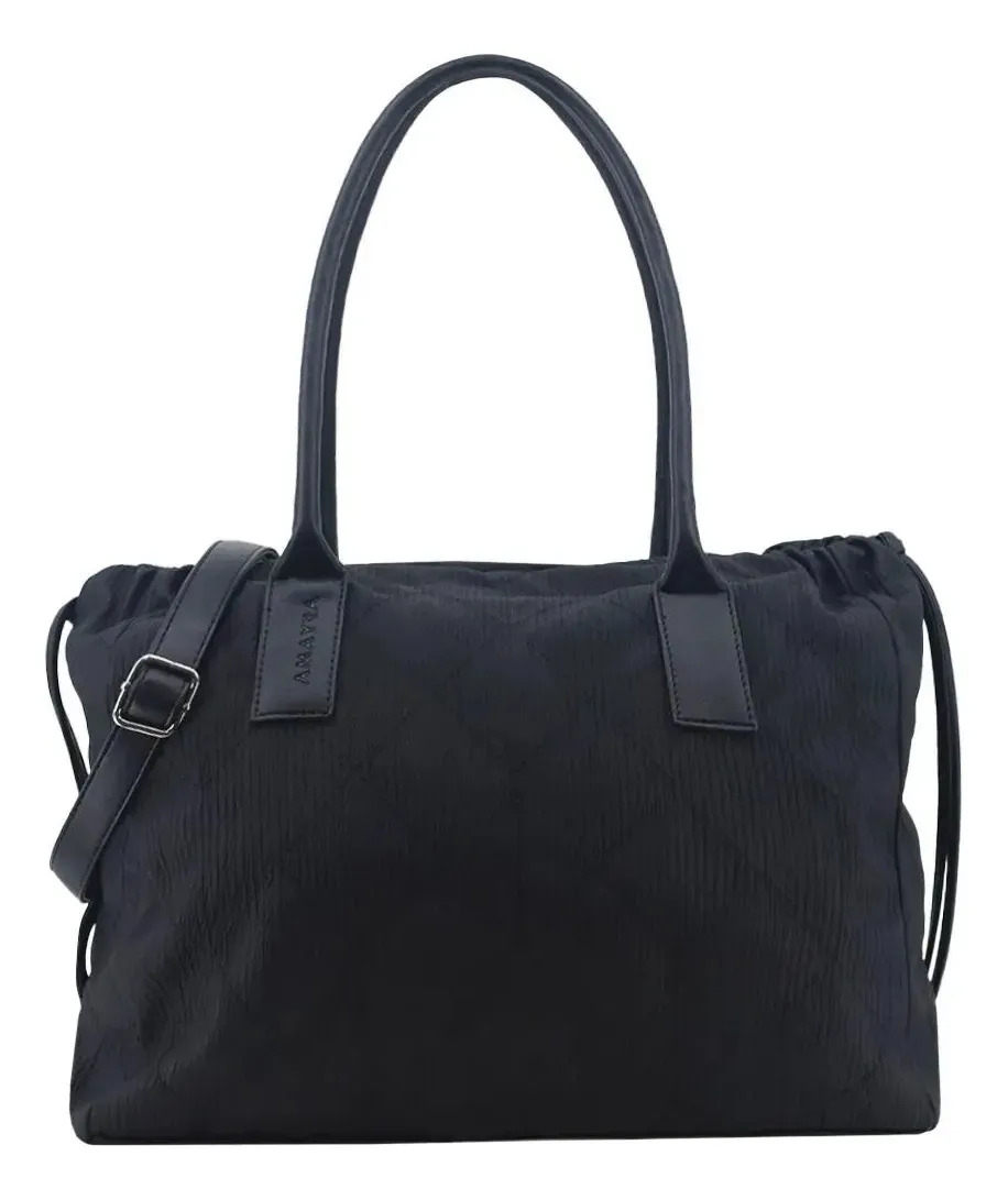 Cartera Amayra (67.c2883) Negro Rayas Plateado