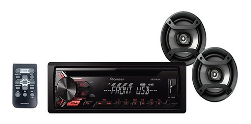 Imagen 1 de 4 de Autostereo + Parlantes Pioneer Dxt-x196ub 6 Control Remoto