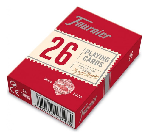 Mazo De Cartas Naipes Fournier 26 Bridge Premium Plastico