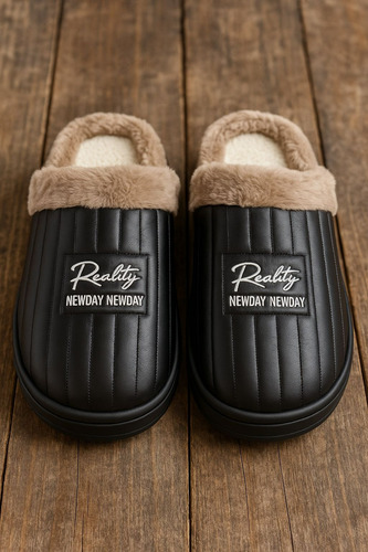 Pantuflas Hombre Cuerina Cómodas Invierno Antideslizantes