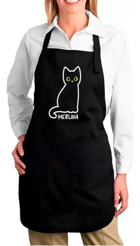 Delantal Gato Cat Felino 1 Personalizado Nombre Madre Mamá