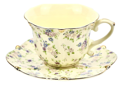 Juego De Taza Y Platillo De Té De Porcelana De Hueso De 3 Pi