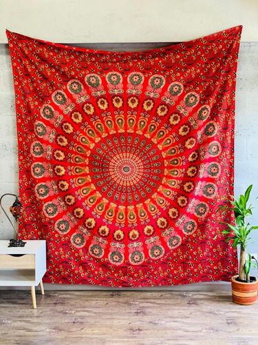 Mandalas Hindu 100% Algodon  2.10 X 2.40 Cubrecamas Cortinas