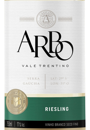 Vinho Brasileiro Casa Perini Arbo Riesling Branco 750ml