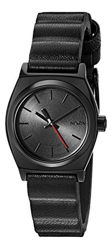 Reloj Nixon De Acero Y Cuero De Cuarzo Para Mujer Color Negr