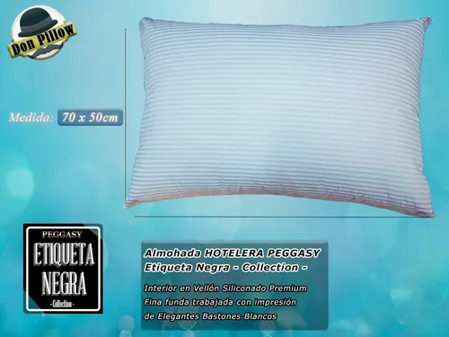 Almohada X 2 Hotelera Etiqueta Negra 70x40 Vellon Siliconado