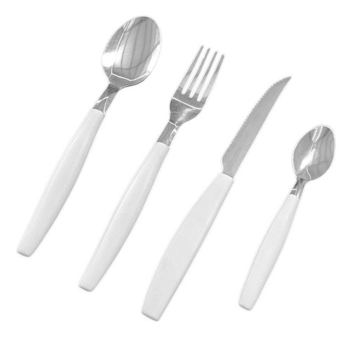 Juego De Cubiertos 24 Pzas Color Blanco Lion Tools