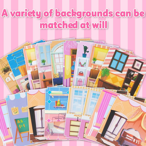 (13 Habitaciones) 292 Pcs Dollhouse Building Builing, Pink P