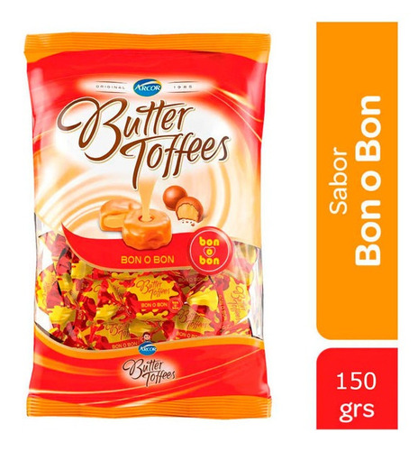 Butter Toffees Caramelos Rellenos Bon O Bon X 150 Gr