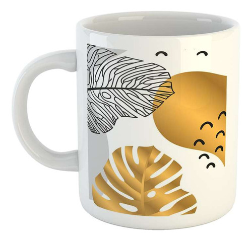 Taza Ceramica Modernos Decorativos Oro Minimal Gold M1