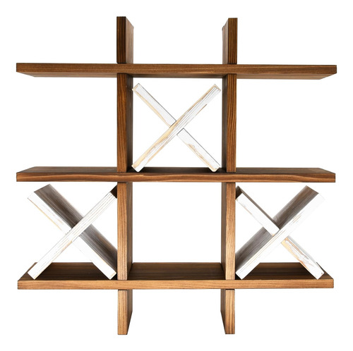 Tic Tac Toe - Soporte Para Papel Higiénico Rústico De Madera
