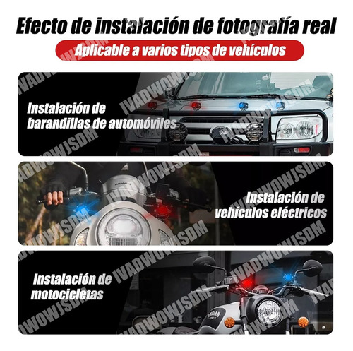 N 2 Faros Luces Led Auxiliares 4 Modos Lupa Moto+interruptor