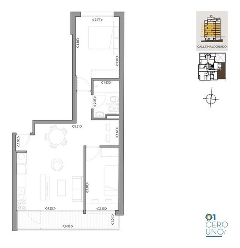 Apartamento En Venta De 2 Dormitorios En Barrio Sur