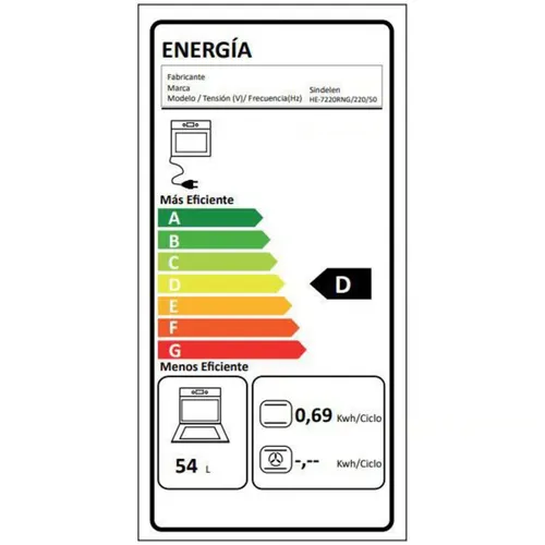 Horno Empotrable Sindelen He-7220rng Retro